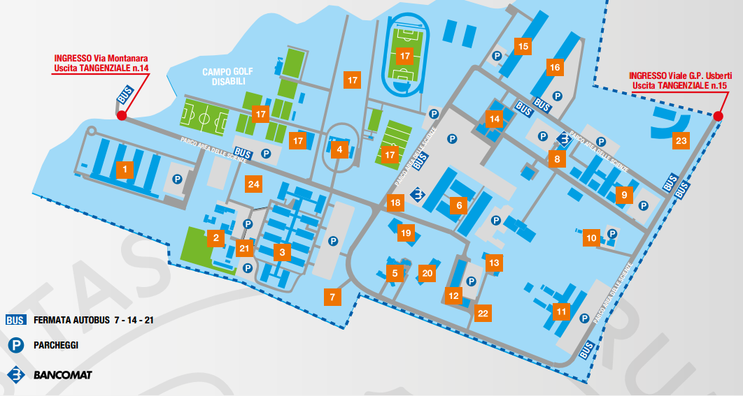 mappa del campus